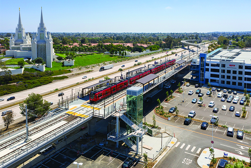 Trolley testing at the Nobel Drive Trolley Station. (Summer 2021)