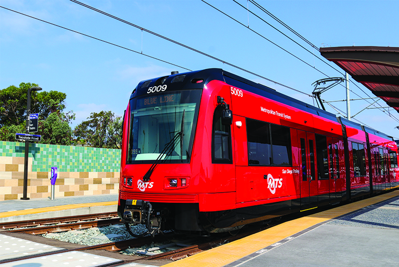 Trolley testing at the Tecolote Road Trolley Station. (Summer 2021)