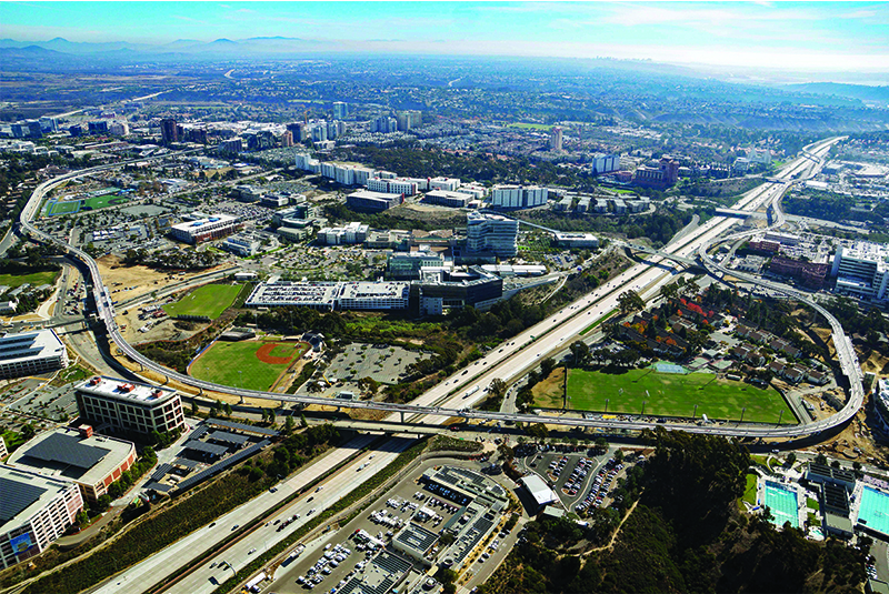Construction progress of the elevated Trolley guideway. (November 2020)