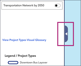 Filter pane open and close button