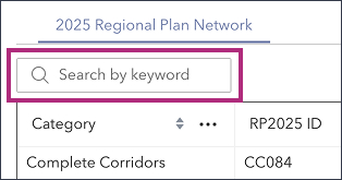 Search box located in the table area.