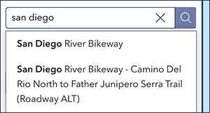 Search field is showing similar words suggested in a dropdown menu.